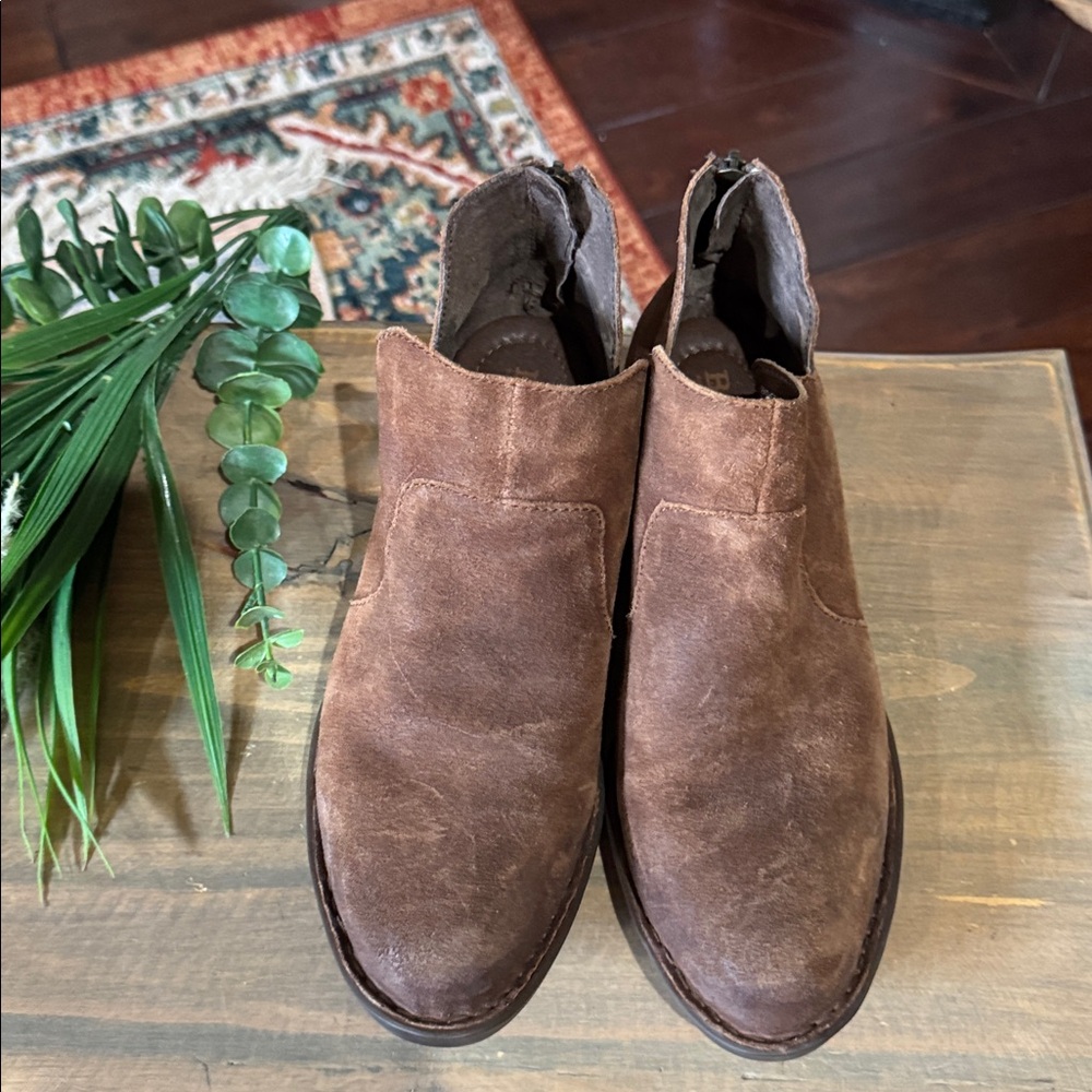 Born Womens Kerri Boot Size 8.5M Brown Suede Shootie Low Block Heel; Bootie Boho - Picture 3 of 8